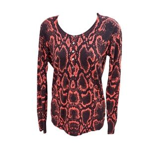 SEFAN GREEN orange & black sweater, size 1(S)